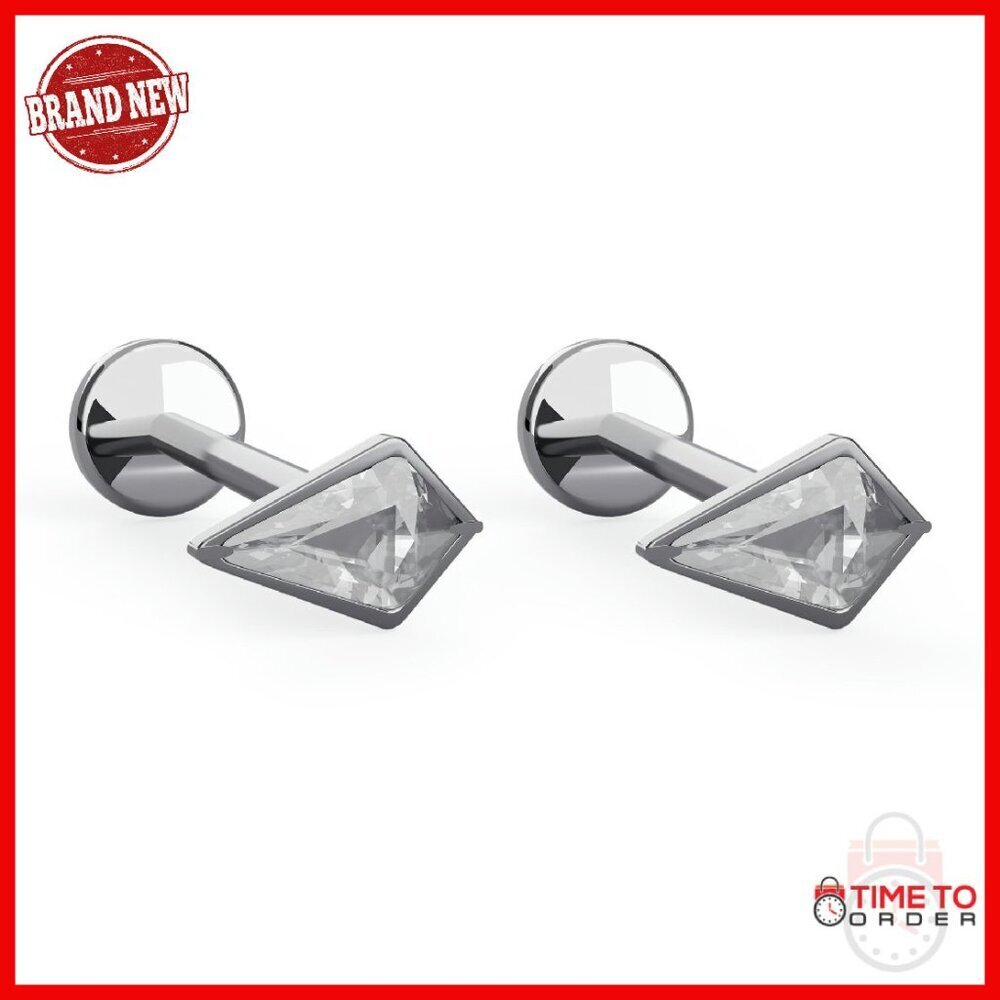Hypoallergenic Titanium Stud Earrings Flat Back No-Poke Design